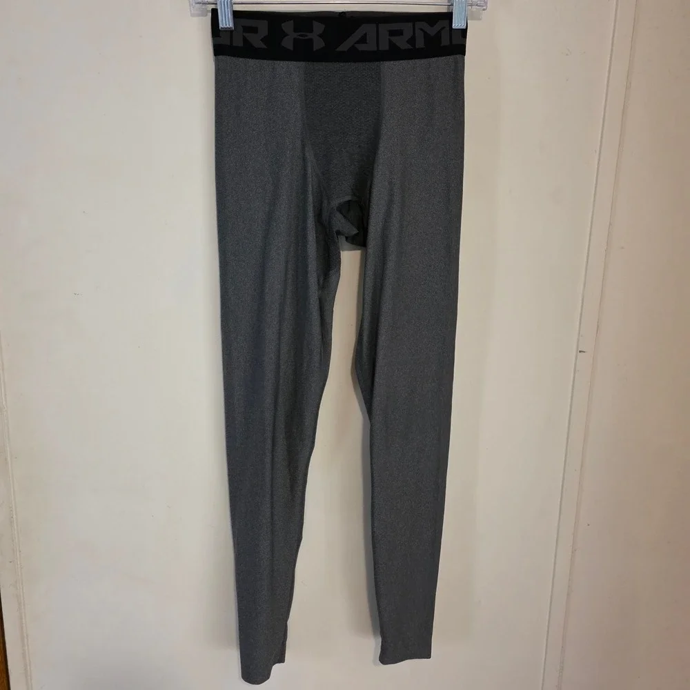 Under Armour Mens Compression Leggings Size Small Gray HeatGear Base Layer Pants
